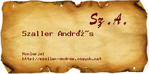 Szaller András névjegykártya