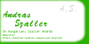 andras szaller business card